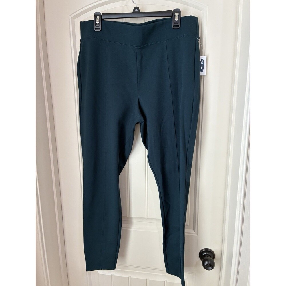 Old Navy Stevie Pants  Women XL Forest Green Skinny Ankle Stretch Pull On NWT